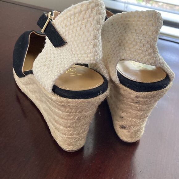 J. Crew Factory Black and Tan Espadrille Heels - Picture 3 of 5
